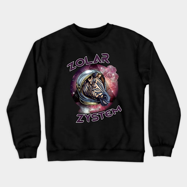 Zolar Zystem Zebra Astronaut Novelty Cute Funny Humor Premium Crewneck Sweatshirt by Alema Art